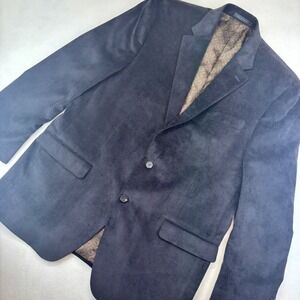 Chaps Mens 44L‎ Corduroy Sport Coat Blazer Brown Paisley Lined Two Button